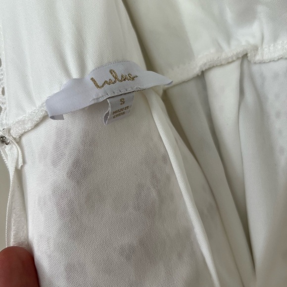 NWOT Infinite Bliss Ivory Lace Sleeveless Backless Trumpet Maxi Dress - Picture 9 of 10